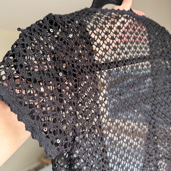VINTAGE y2k knit crotchet sequinned shrug - Picture 4 of 5